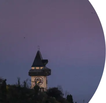 Clock tower symbol of Graz horizonatl version